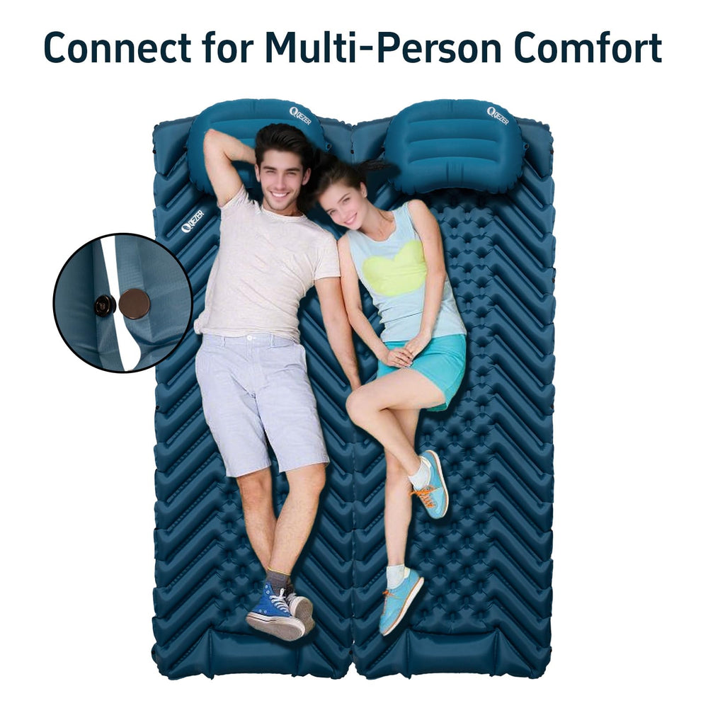 QEZER splicing design enables double-pad setup for couples or shared camping nights.