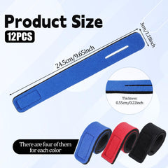 QFGasre 12 Pcs Fishing Rod Straps black close-up