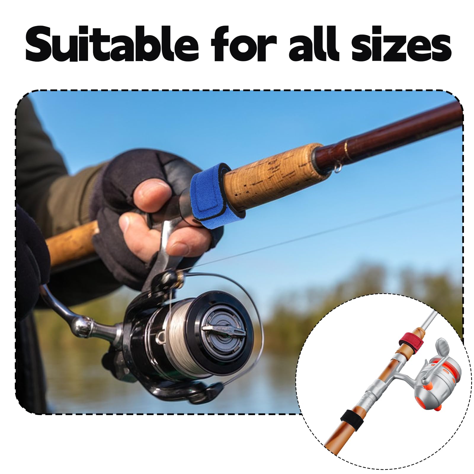 Close-up of sturdy rubber material for fishing rod straps
