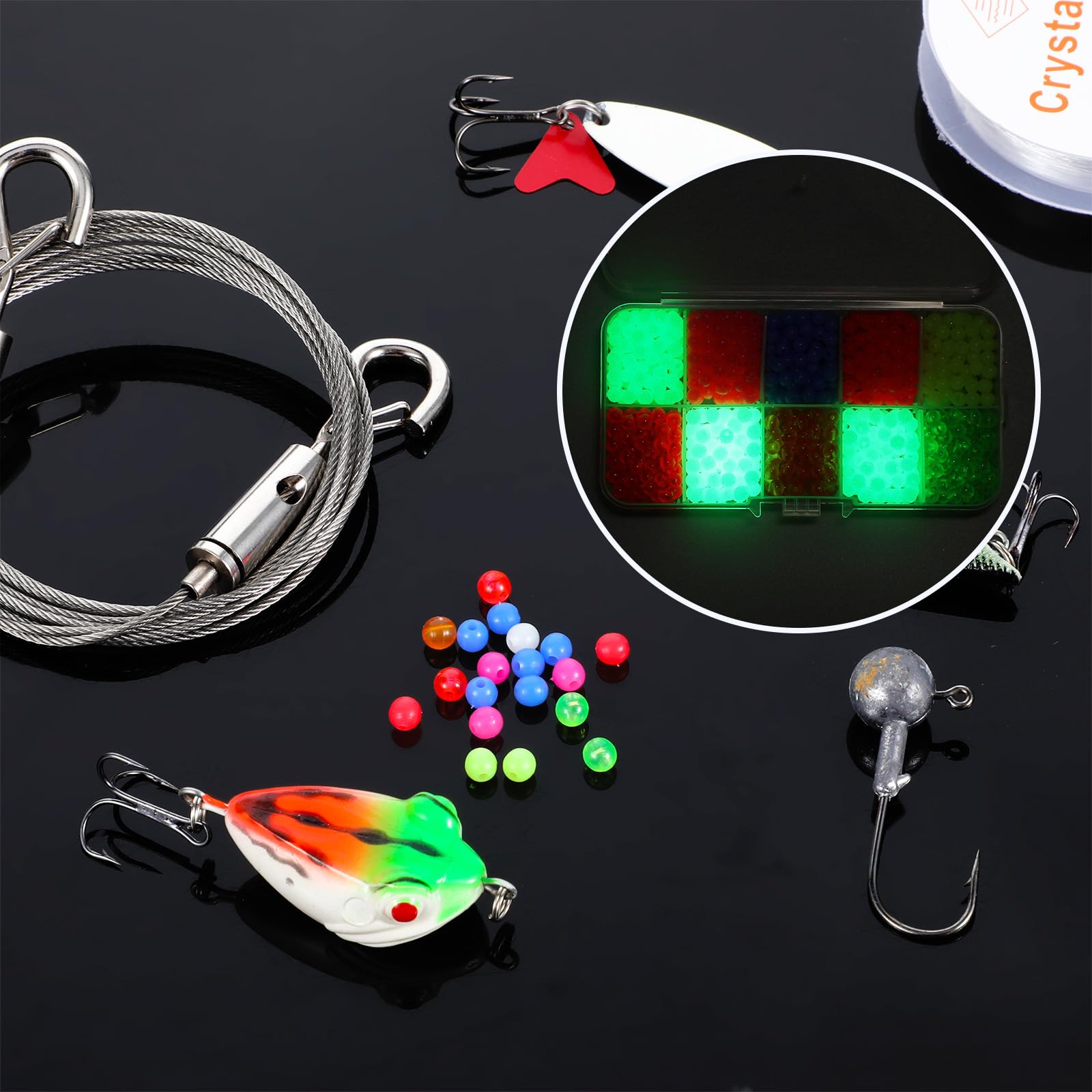 Beads arranged by color for rig building (10 colors)