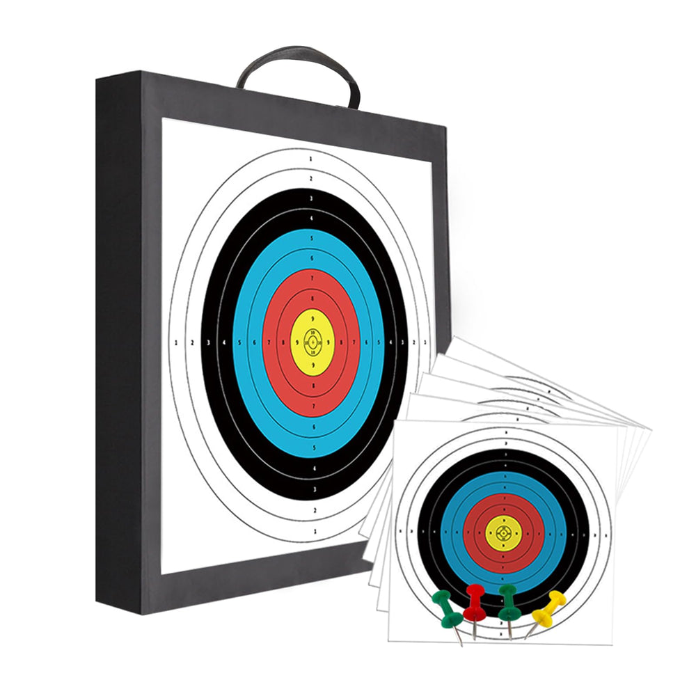 QI HUO JU Foam Archery Target on backyard setup enables safe practice.