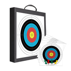 QI HUO JU Foam Archery Target on backyard setup enables safe practice.