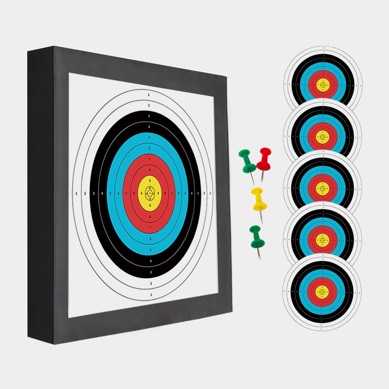 QI HUO JU foam archery target front view for backyard practice benefits from durable EVA foam.