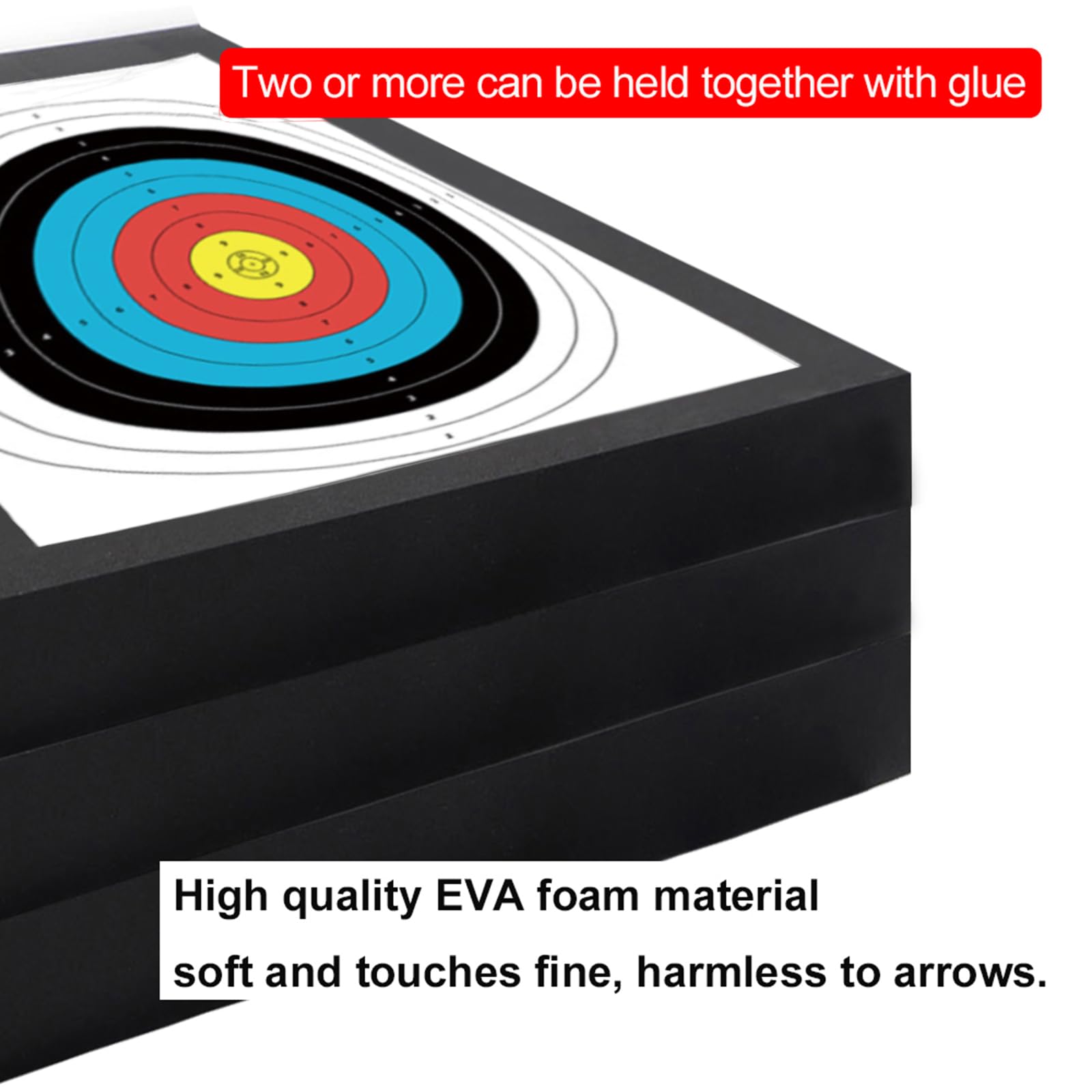QI HUO JU Foam Archery Target with pins and rope for quick mounting.