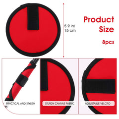 Red nylon lure covers close-up showing material texture