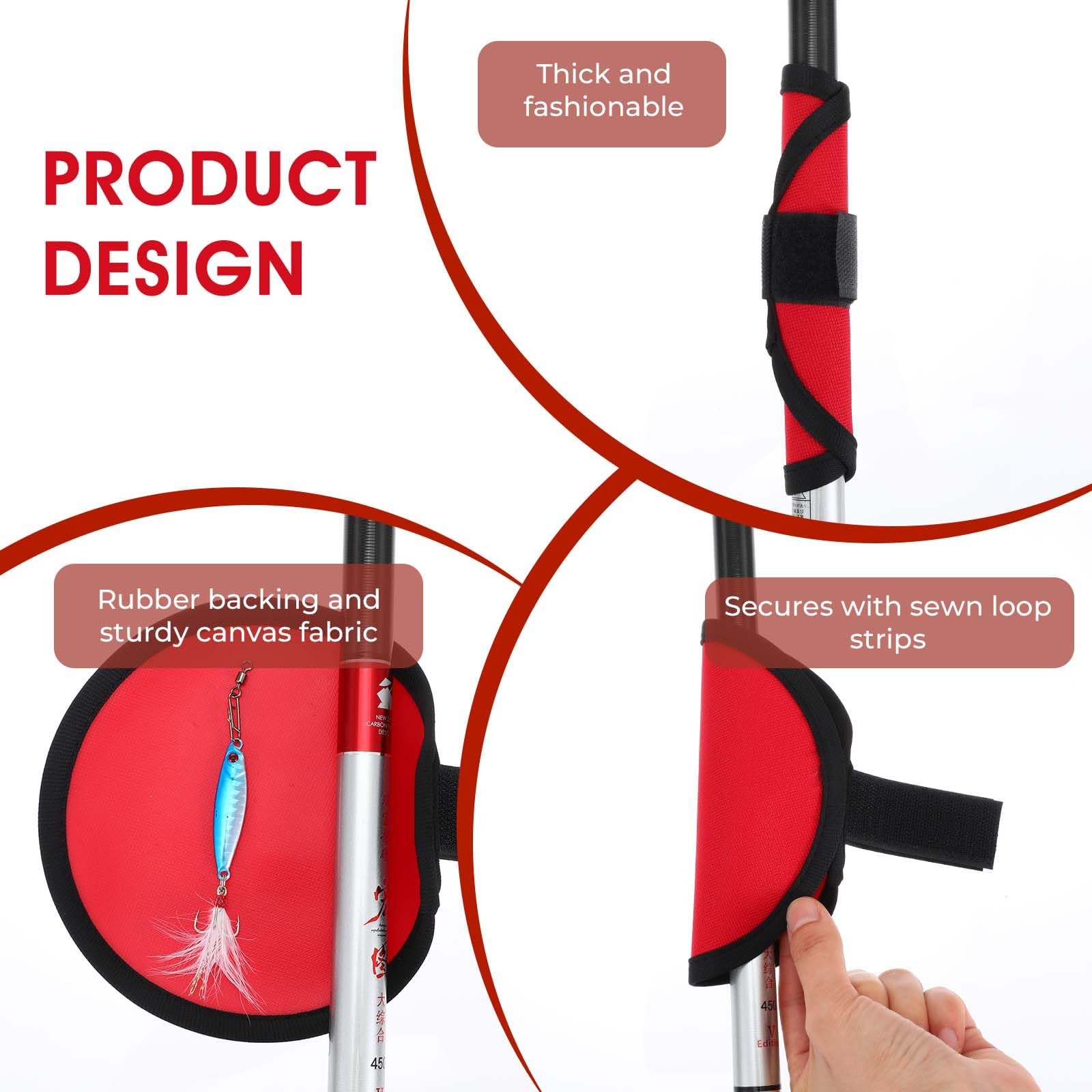 6 inch diameter nylon lure wraps placed with fishing gear