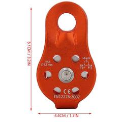 Qiilu climbing pulley 26KN rating highlights robust rope handling capability.