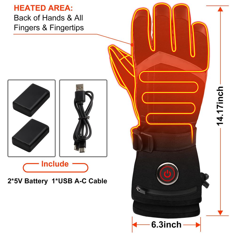 QILOVE heated gloves finger heat coverage shown for full-hand warmth.