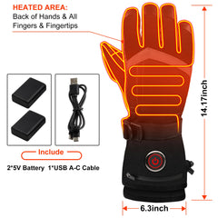 QILOVE heated gloves finger heat coverage shown for full-hand warmth.