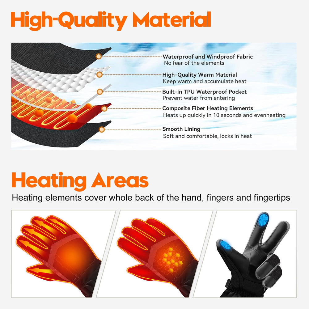 QILOVE heated gloves palm non-slip grip enhances control during activities.