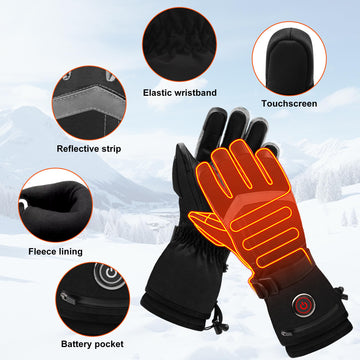 QILOVE heated gloves back pocket storage visible for small essentials.