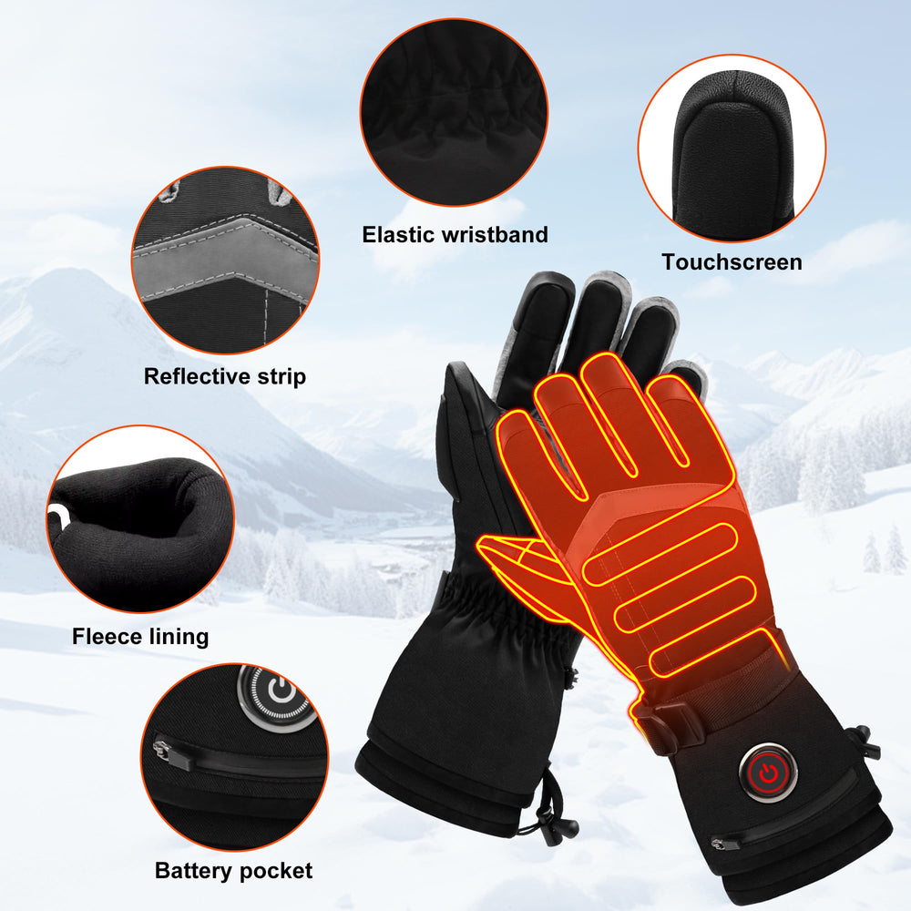 QILOVE heated gloves back pocket storage visible for small essentials.