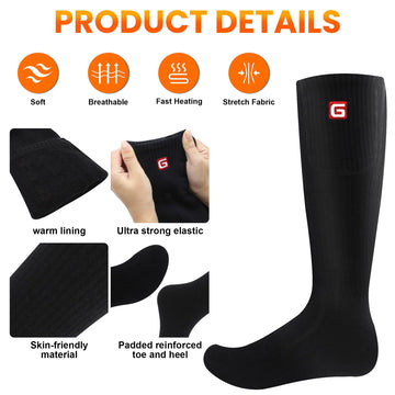 QILOVE heated socks designed to fit US sizes 6-14 for both genders.