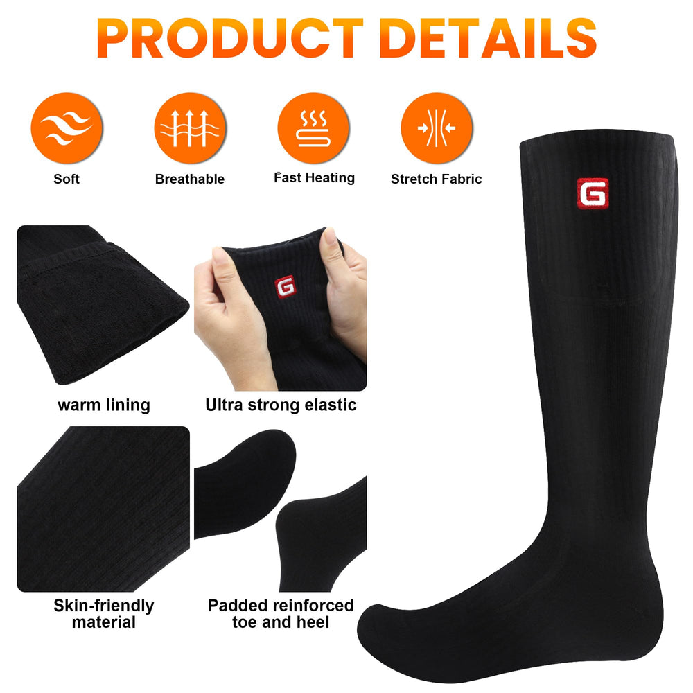 QILOVE heated socks designed to fit US sizes 6-14 for both genders.