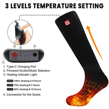 QILOVE heated socks worn during winter activities show versatile outdoor use