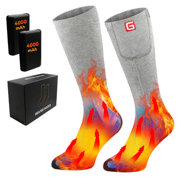 QILOVE heated socks soft fabric closeup for breathable warmth during outdoor winter activities.
