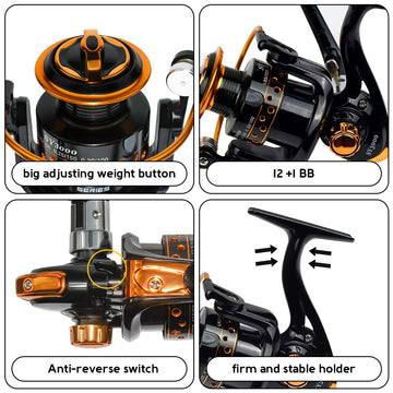 QINGLER 3000 spinning reel with 5.1:1 gear ratio