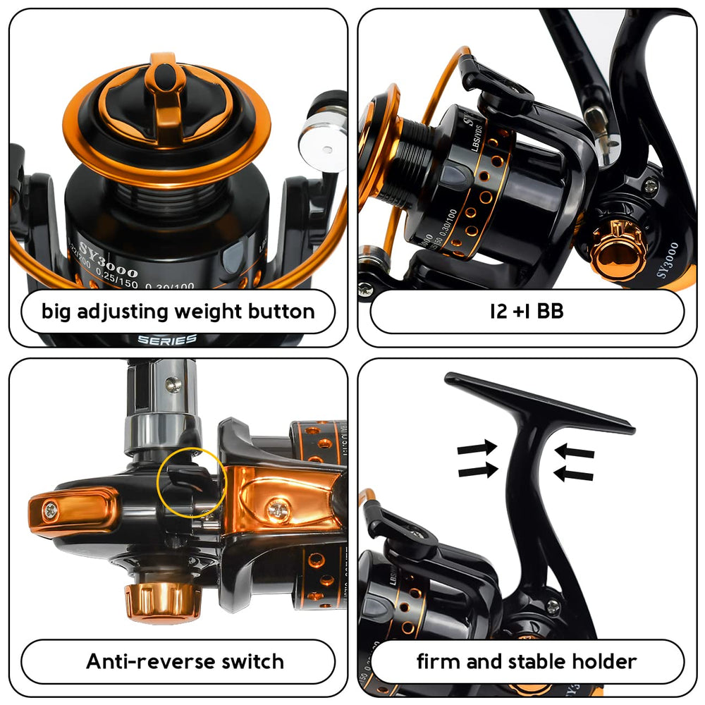 QINGLER 3000 spinning reel with 5.1:1 gear ratio
