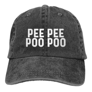 Qioesotry Make Pee Pee Poo Poo Again hat side view in black.