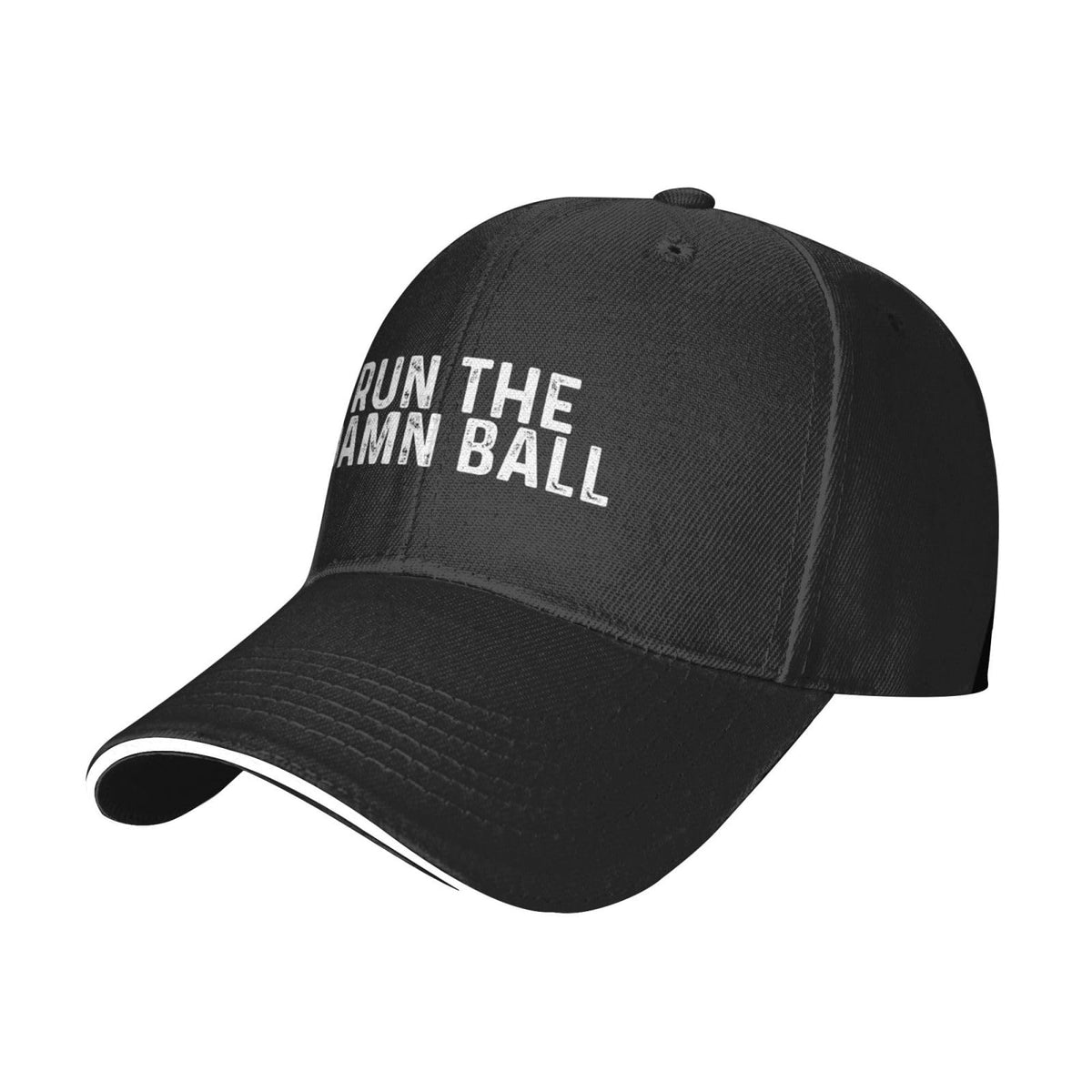 Qioesotry Run The Damn Balls Hat front view with adjustable fit for everyday comfort