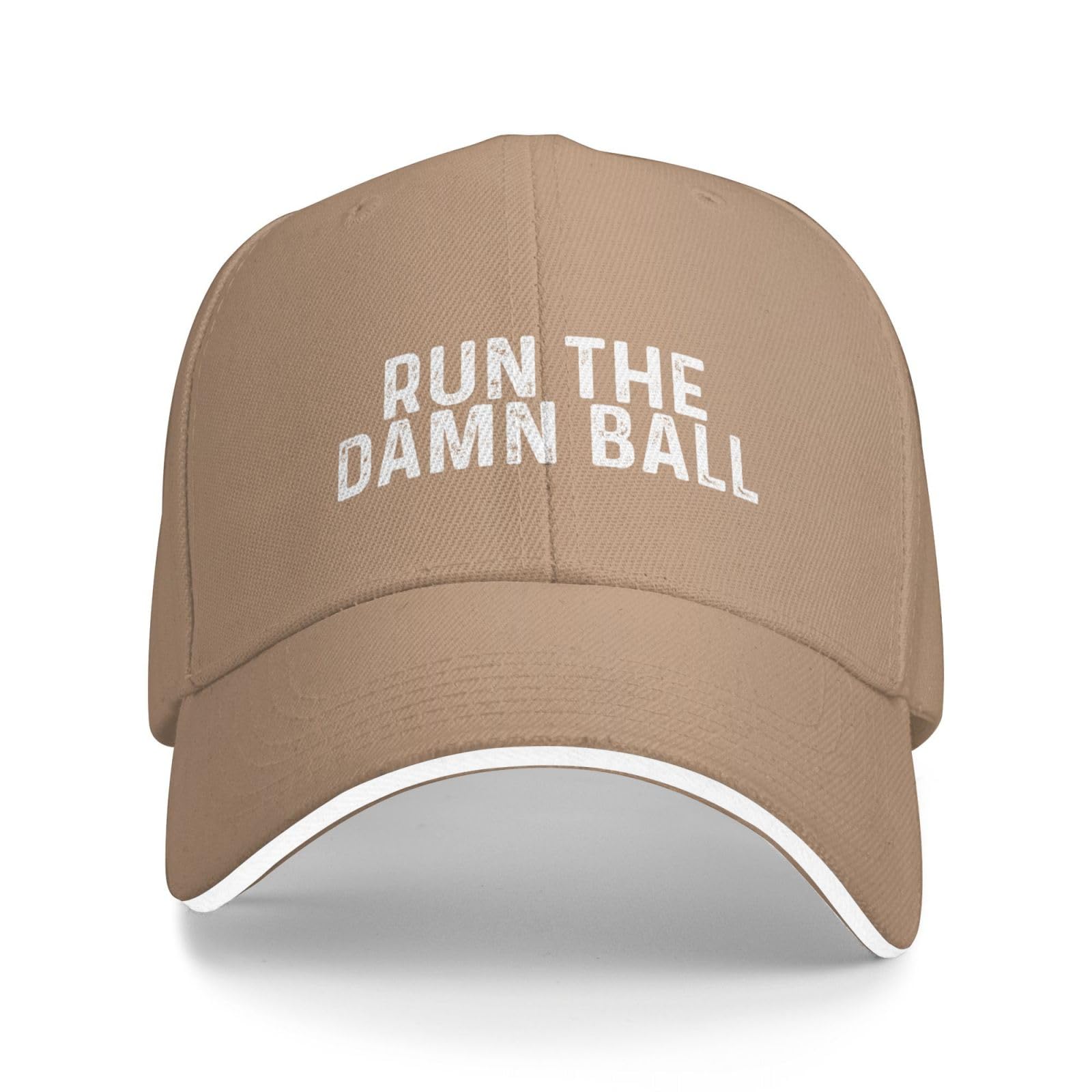 Qioesotry Run The Damn Balls hat side view versatile unisex style
