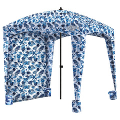 Qipi Beach Cabana setup demonstrates quick shade on sunny days