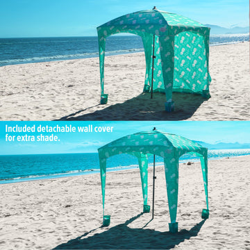 Qipi Beach Cabana side wall adds extra shade and waterproof coverage