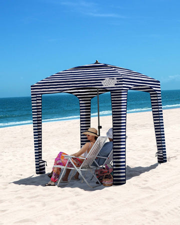 Qipi Beach Cabana wind-resistant fiberglass frame offers stability