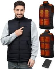 QIUJIN heated vest front view for confident outdoor warmth and mobility.