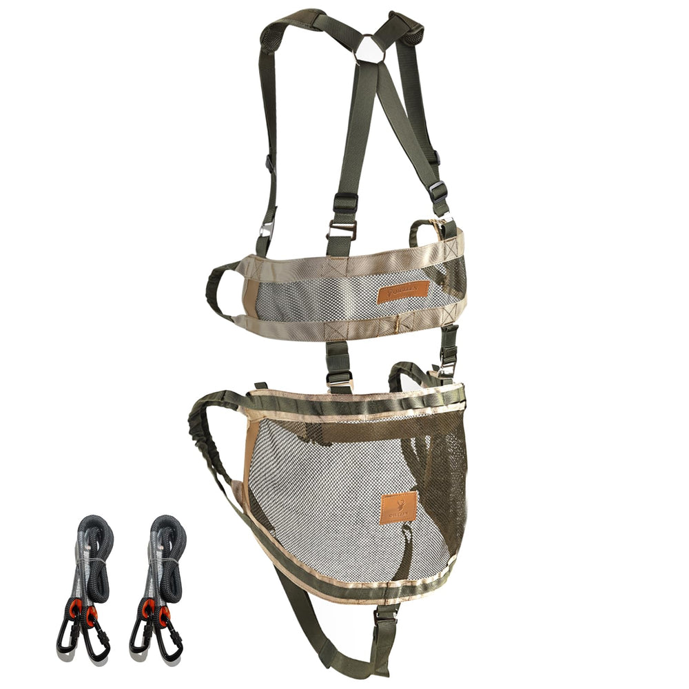 Qiullen tree saddle kit lightweight profile for portable treestand hunts.