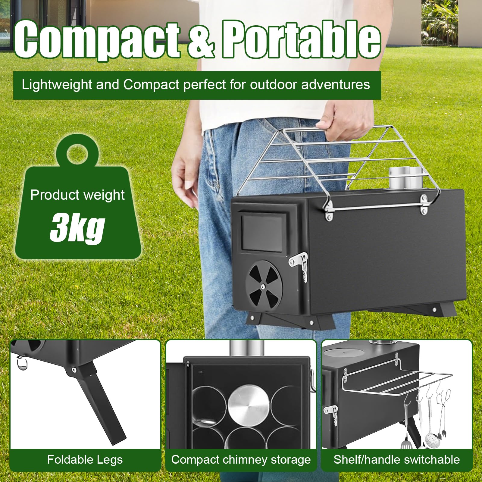 Qivine sturdy steel frame stands up to rugged outdoor conditions
