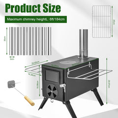 Qivine wood stove glass door for clear flame observation
