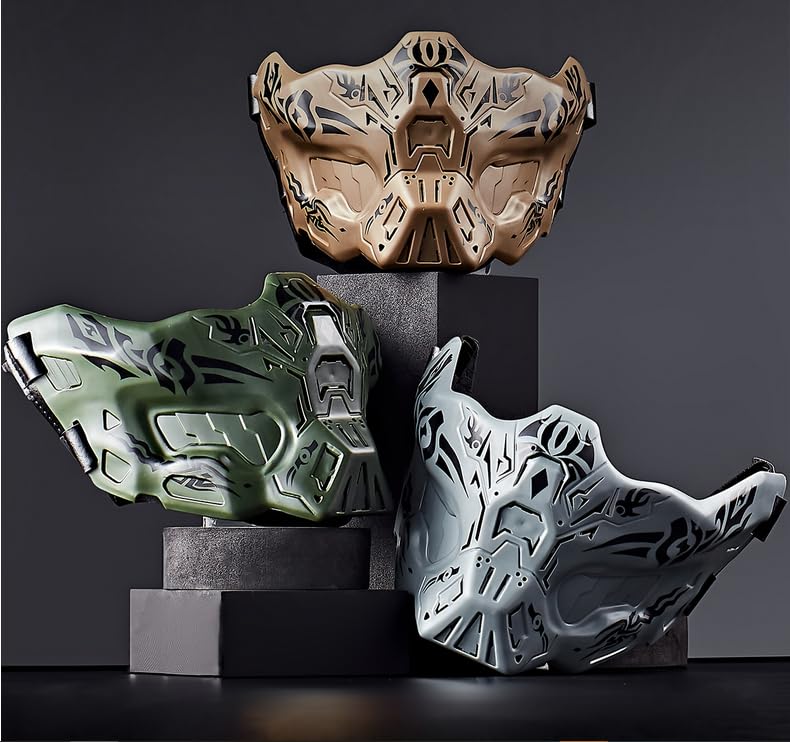 QJYZHAN Helmet-compatible Ghost Mask ready to pair with goggles