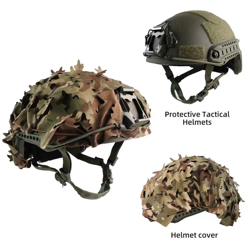 QJYZHAN camo helmet cover demonstrates lightweight, breathable wear.
