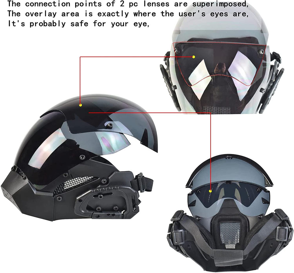 QJYZHAN Cybermask curved lenses reduce impact and protect vision