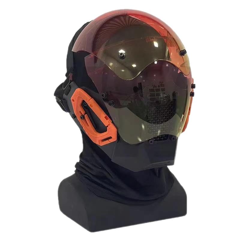 QJYZHAN Cybermask full-face helmet for cosplay with durable PC and adjustable fit