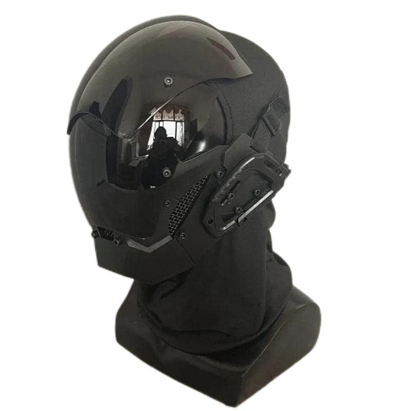 QJYZHAN Cyberpunk Mask curved 2PC lenses reduce lens stress from impacts.
