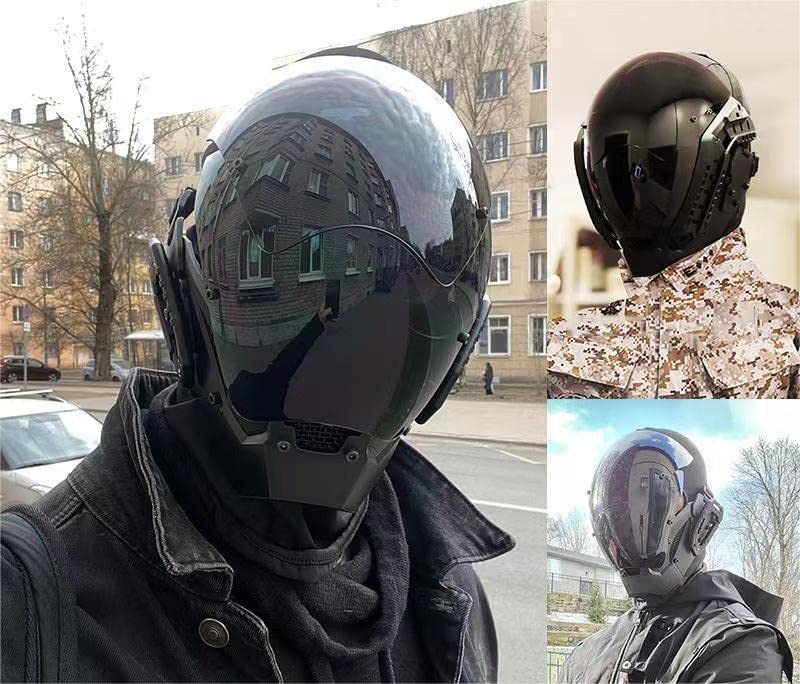 QJYZHAN Cyberpunk Mask full-face shield for immersive cosplay visibility.