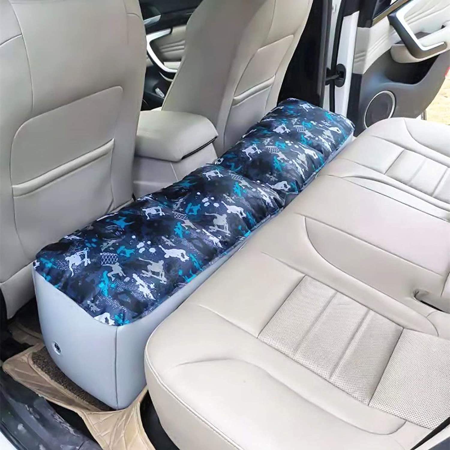 QLZDGH blue car air bed cushion for backseat comfort during road trips