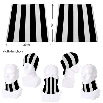 QMNBTES gift-ready neck gaiter in stylish black and white