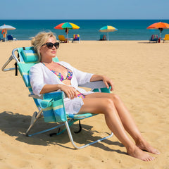 Qodia 2-Pack Low Beach Chair with 5-position recline for personalized comfort