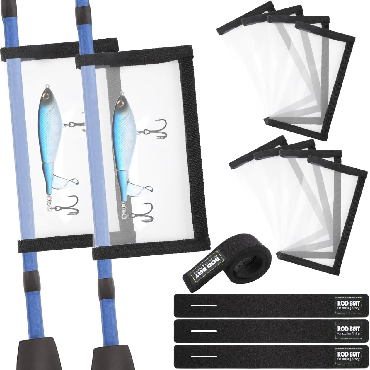Qonutoci 10-pack clear PVC lure wraps