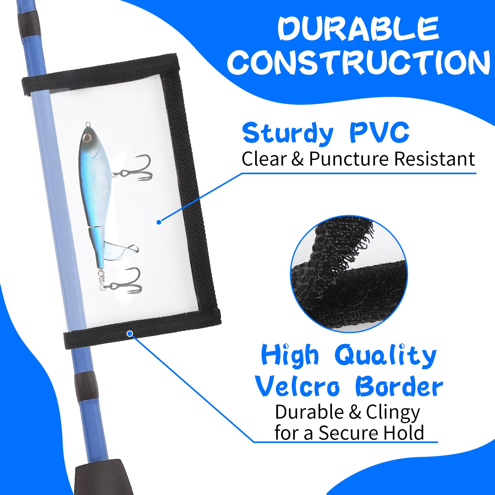 Clear PVC lure wraps showing lure visibility