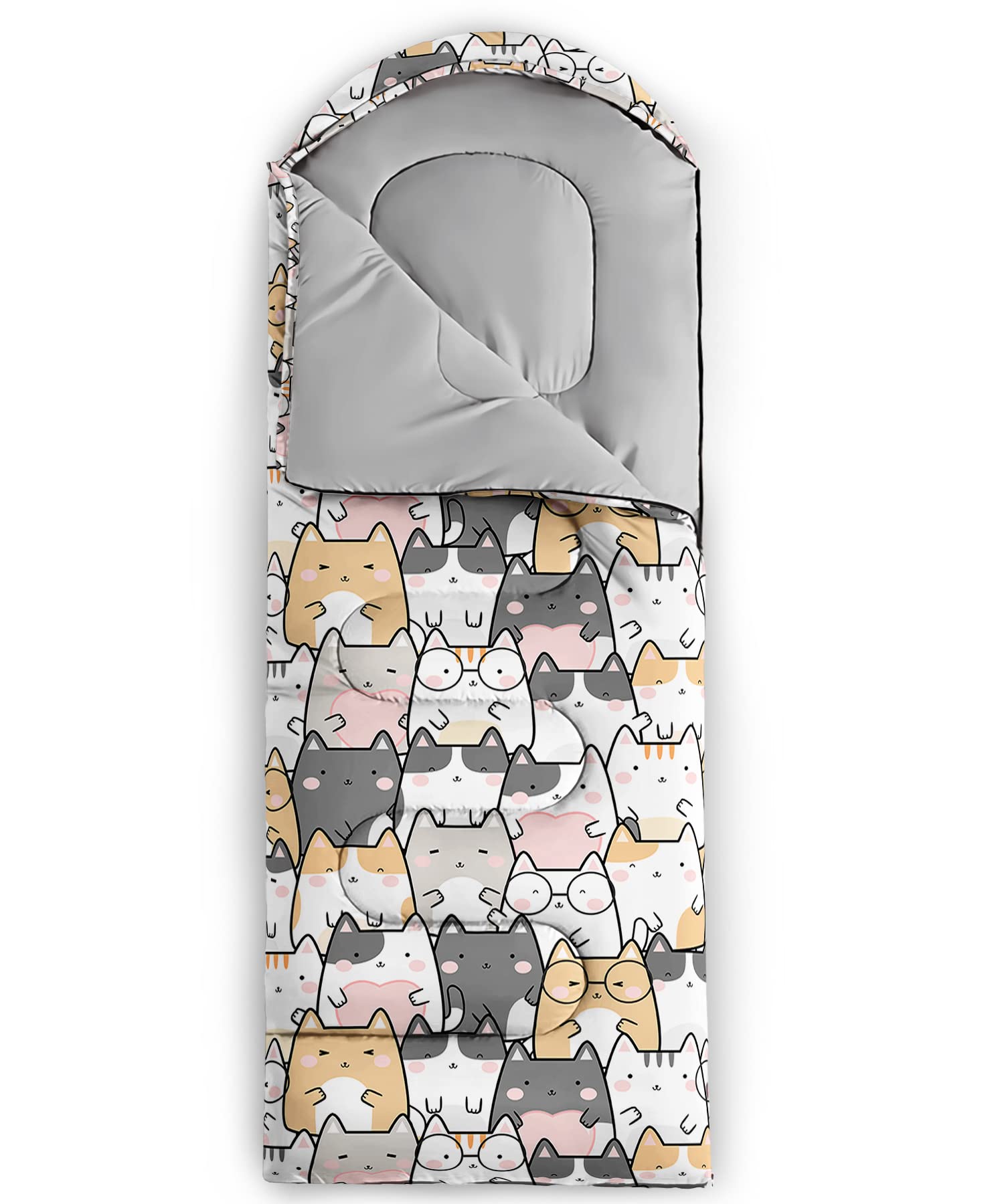QOOMO 3-season sleeping bag 32-77f shows versatile temperature range.
