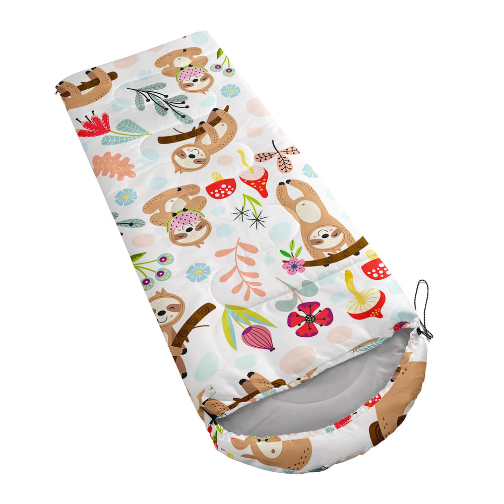 QOOMO sleeping bag suitable for adults and kids' camping trips.