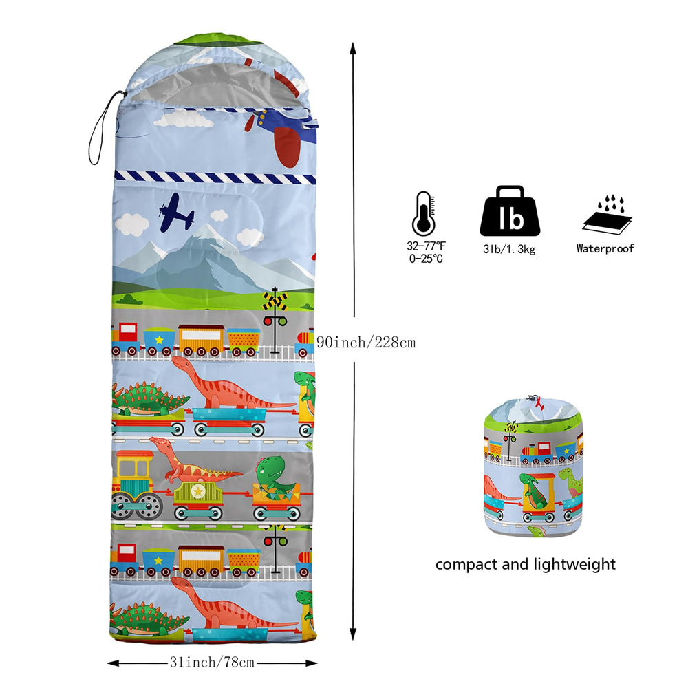 QOOMO sleeping bag suitable for adults and kids for camping and travel