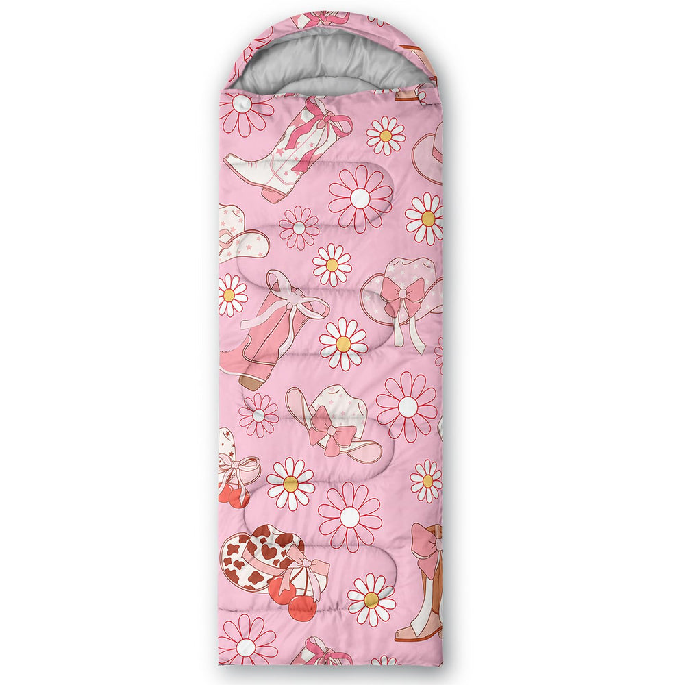 QOOMO Cowgirl-printed sleeping bag suitable for kids and adults.
