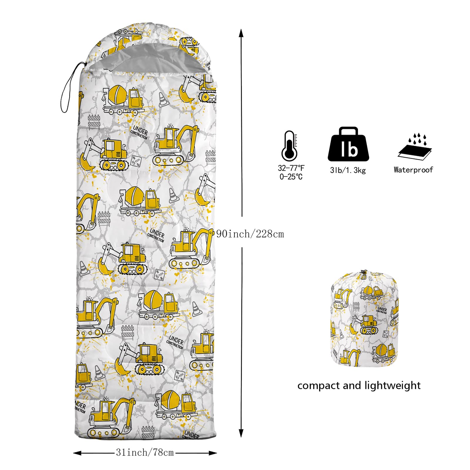 QOOMO sleeping bag with foot zipper for adjustable airflow