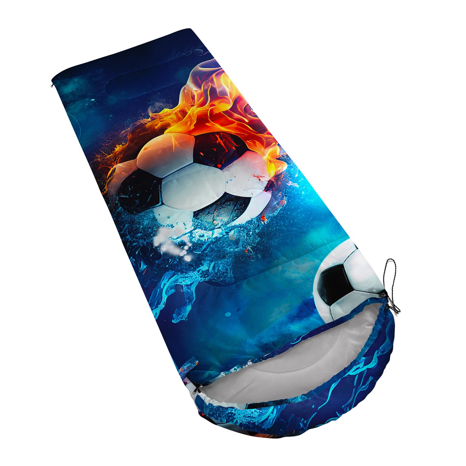 QOOMO Ice Fire Football sleeping bag for kids and adults