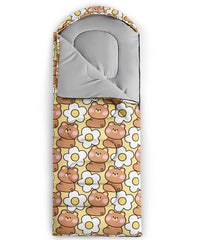 QOOMO kawaii bear sleeping bag waterproof outer guards against dampness